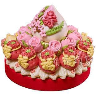 寿桃生日老人祝寿中式蛋糕寿包馍馍山东大馒头过寿食品胶东花饽饽