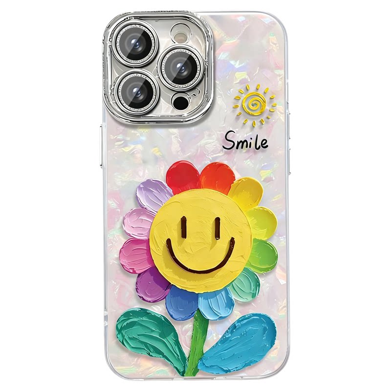 小清新彩色太阳花适用苹果16promax手机壳新品高级感iPhone17pro网红爆款手机壳15/14好看外壳防摔保护套女生