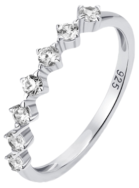 Mixx靡诗925纯银星光线条系列波光排戒日常百搭戒指基础闺蜜款