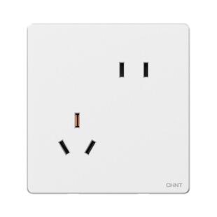 正泰开关插座面板官方旗舰家用暗装86墙壁开关插座五孔6TS云月白