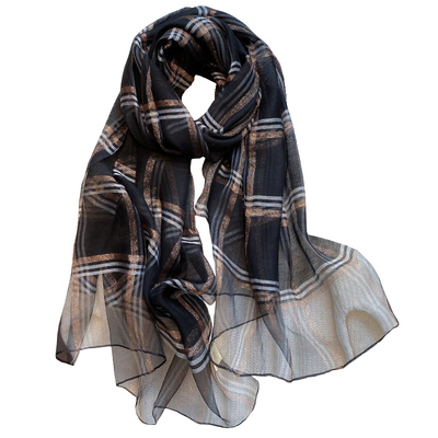 丝巾女百搭春秋仿真丝长款洋气