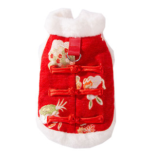 宠物小狗狗喜庆衣服比熊泰迪小型犬雪纳瑞冬装加厚保暖棉西高地衣