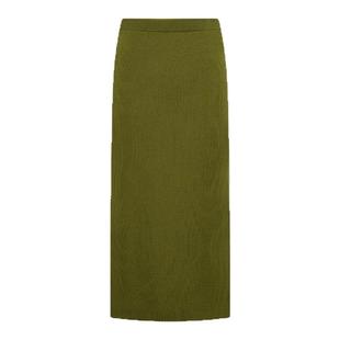 DVF 牛油果绿色羊毛针织半裙KN3S004