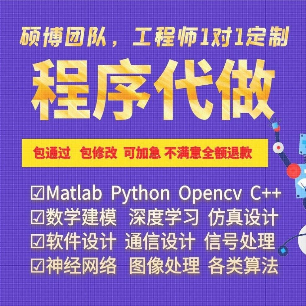 Matlab代编程序python深度机器学习神经网络图像处理通信彷真算法