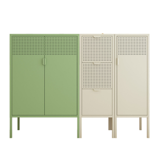 北欧轻奢铁艺餐边柜茶水柜简约现代卧室客厅收纳柜鞋柜阳台储物柜