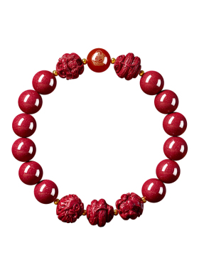 【99.99%含量】三合六合朱砂手串