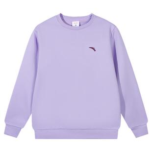 安踏女童卫衣紫色2025冬季新款保暖加绒中大童长袖上衣打底衫女孩