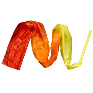 带棒彩绸舞蹈彩带 蒸蒸日上广场舞长绸手持七彩甩绸儿童带棍彩带