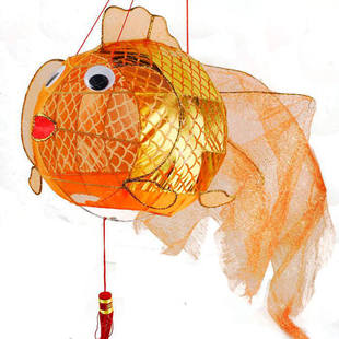 元宵中秋节传统工艺手工定制金鱼灯笼灯会装饰挂灯鱼灯笼铁艺花灯