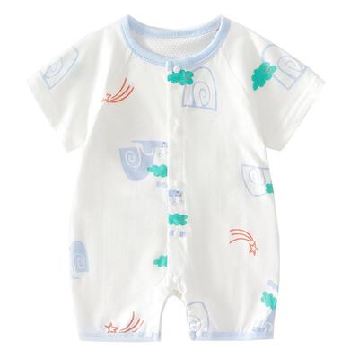 小聪熊婴儿衣服夏薄款连体衣网眼