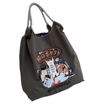 刺绣斜挎购物袋高圆圆同款日韩大