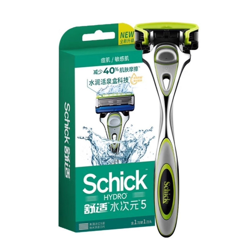 Schick舒适水次元5手动剃须刀刮胡刀男士5层替换刀片胡须刀剃胡刀