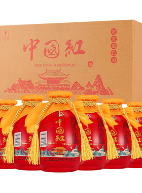 中国红白酒整箱6瓶浓香型老酒