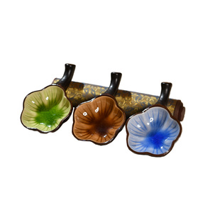 赵北书法专用陶瓷上釉墨碟带笔搁墨池书法水碟毛笔架文房四宝洗笔砚台小学生初学者多功能练字专用笔添墨蝶