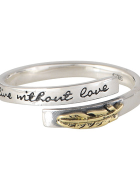 高级感925纯银小众戒指羽毛开口