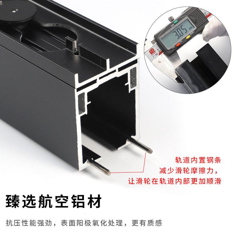 半自动按弹式口袋门轨道 木门吊轮隐藏式推拉门移门配件吊滑吊轨