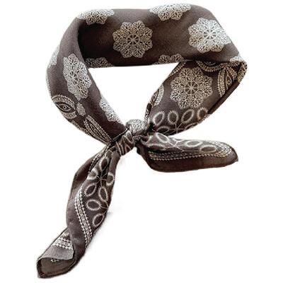 气质高级感咖色围巾棉麻通勤方巾