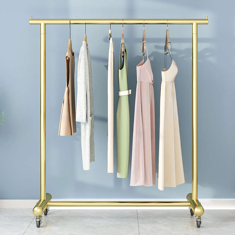 晾衣架落地挂衣阳台晒衣服架家用宿舍凉晒挂衣神器单杠衣帽架带轮