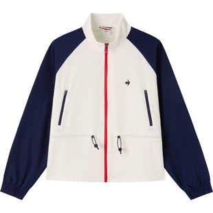 乐卡克法国公鸡秋冬女款拼接设计拉链夹克外套