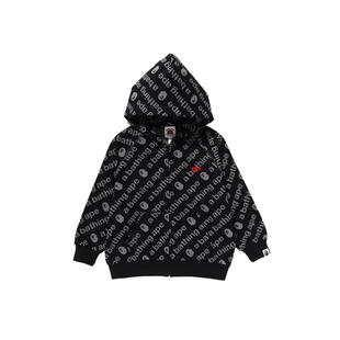BAPE童装春夏撞色星标刺绣满幅字母提花连帽卫衣外套开衫315004M