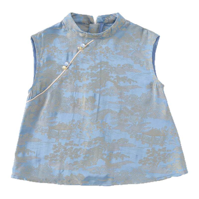 汉元素与黄色系花氛结合的汉服