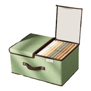 带盖内衣收纳盒袜子内裤三合一布艺整理箱贴身衣物收纳神器储物筐