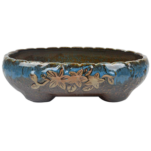 花盆多肉植物透气吸水锤纹绿植造景家用盆栽有孔大号大口径长方形