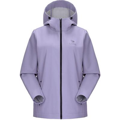 骆驼女装软壳衣防泼水外套2026春秋百搭防风加绒短款连帽休闲外套