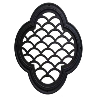 仿古梅花透窗树脂中式一体仿古墙面装饰塑梅花窗花围墙砖雕挂件