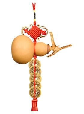 五帝钱门对门葫芦挂件纯铜天然开口真品铜钱黄绳胡芦入户门吉祥结