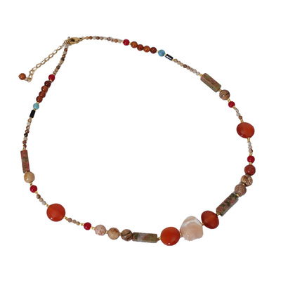 DSTYLE天然石敦煌风玛瑙串珠项链