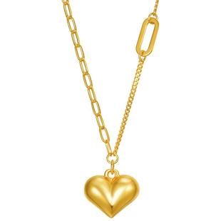 【百亿补贴】TSL谢瑞麟宠爱系列黄金项链爱心5G足金套链YT043