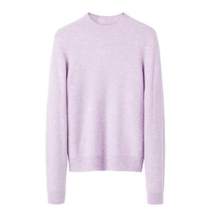 【100%羊毛】颜域紫色毛衣冬季女士2025新款通勤内搭上衣打底毛衣