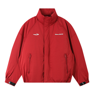 江南先生NewJNXS后背分割红色防风立领90白鸭绒羽绒服冬保暖外套