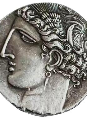 迦太基神话银币古币吊坠飞马情侣