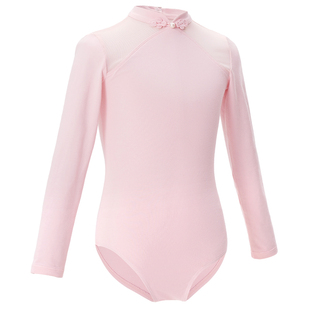 儿童芭蕾舞蹈服女童中国舞练功服秋季长袖盘扣拼网形体女孩跳舞服