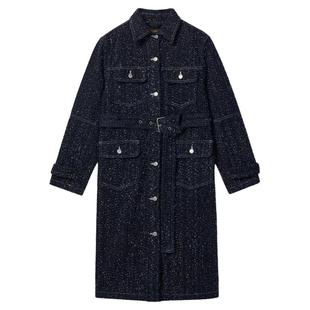 【商场同款】Levi's李维斯女士美式复古廓形长款粗花呢大衣0051H