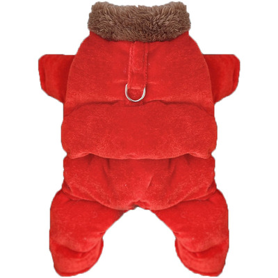宠物保暖加绒加厚四脚衣