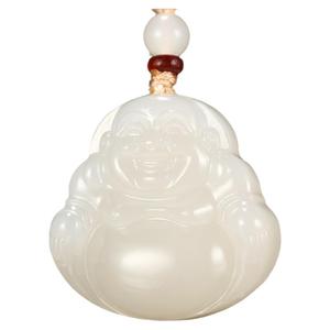 玉说和田玉羊脂白玉佛吊坠女款玉坠玉石项链大肚佛笑佛公玉佩挂件