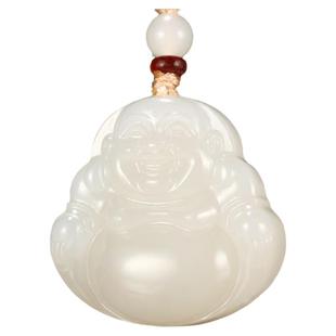 玉说和田玉羊脂白玉佛吊坠女款玉坠玉石项链大肚佛笑佛公玉佩挂件