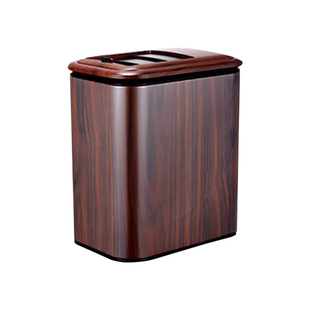 新中式不锈钢茶水桶木纹家用方形智能干湿分离茶渣茶台桌下排水桶