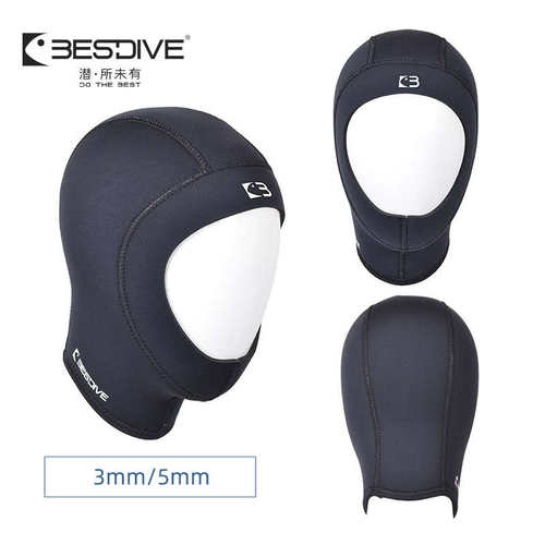 Bestdive保暖超弹潜水帽加厚可调便携男女自由潜水肺渔猎冬泳头套