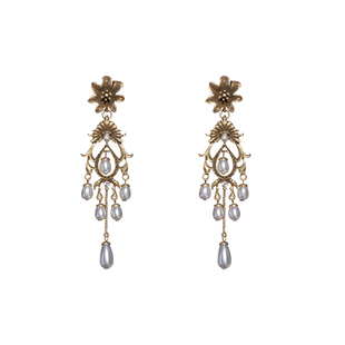 「文艺复兴」中世纪vintage复古港风宫廷高级感华丽珍珠耳环/耳夹