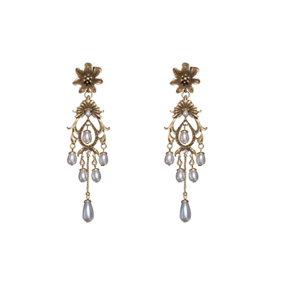 文艺复兴·中世纪水滴珍珠耳环