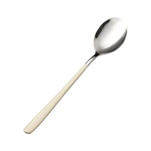 onlycook 奶白色304不锈钢勺子家用吃饭汤勺汤匙韩式小调羹西瓜勺