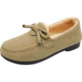 棉鞋女冬季加绒保暖新款正品软底老北京布鞋豆豆鞋外穿懒人毛毛鞋