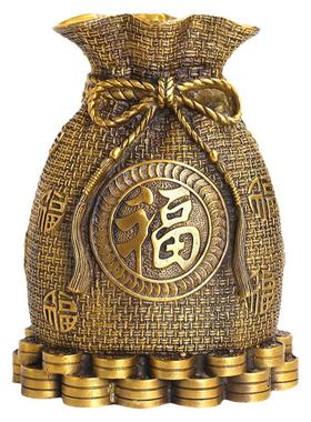 铜存钱袋办公室招财摆件存钱罐