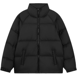 森马羽绒服男2025冬季新款三防外套加厚立领面包服黑色90001正品