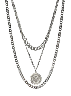 crivla美人头钛钢网红三层颈链