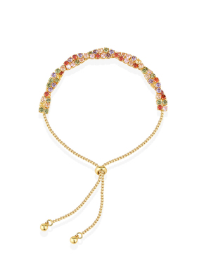 阿吉豆手饰女彩色多巴胺抽拉手链